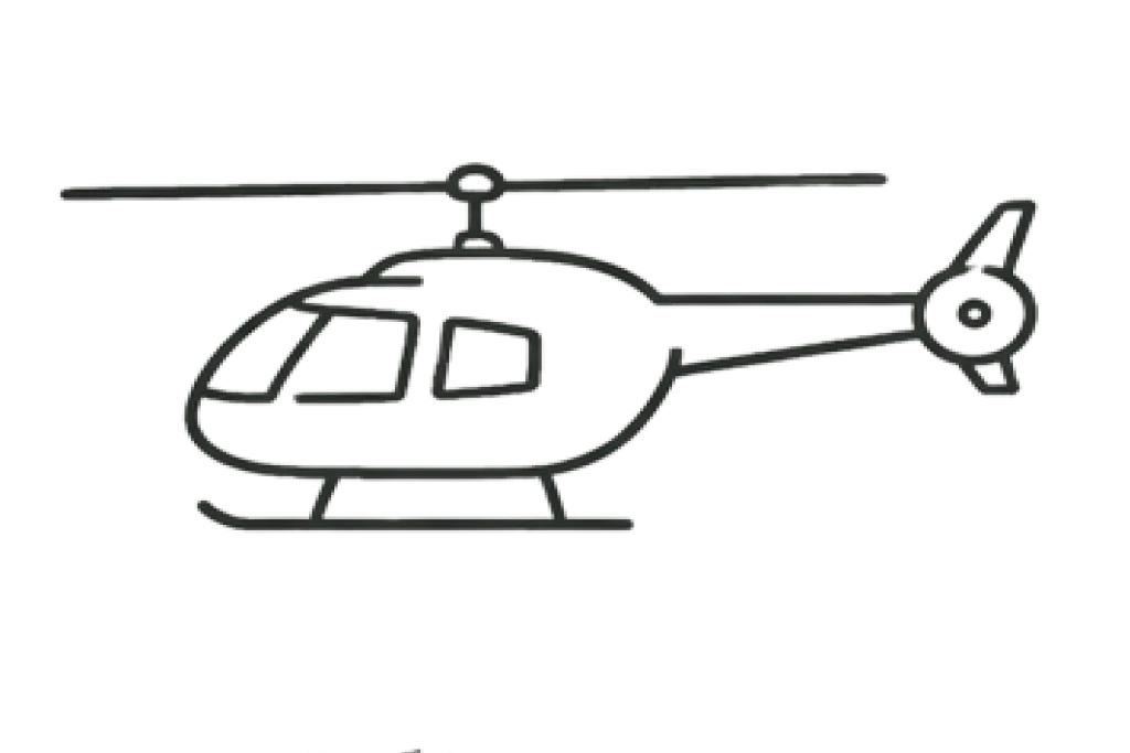 Line drawing of a helicopter