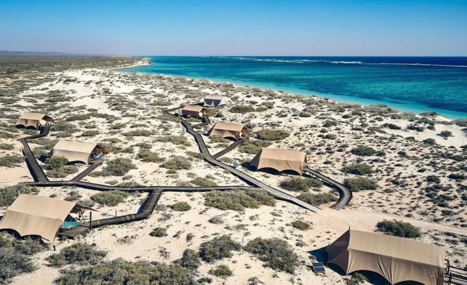 Sal Salis tents on the dunes at Ningaloo